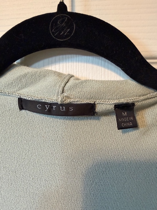 Cyrus Sage Green Hooded Open Cardigan - Picture 2 of 3
